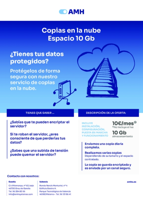 Copias en la nube Espacio 10Gb